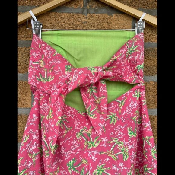 Lilly Pulitzer Pink Green  Strapless Casual Dress size 8 - Picture 6 of 10